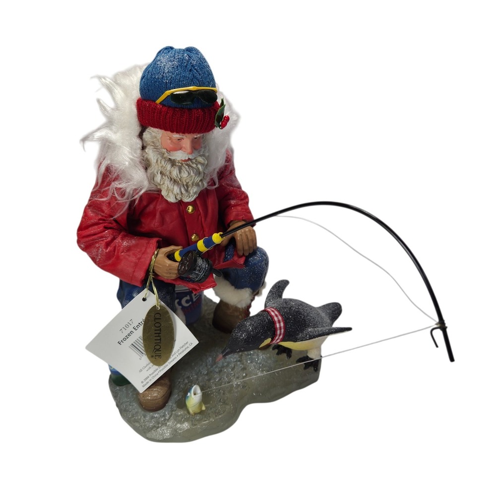 CLOTHTIQUE Santa Ice Fishing Frozen Entree Penguin Possible Dreams Xmas Decor